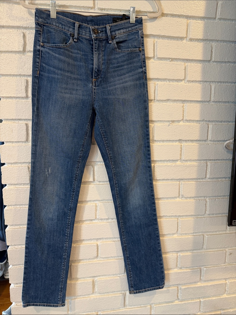 rag & bone black label straight cigarette denim jeans size 26